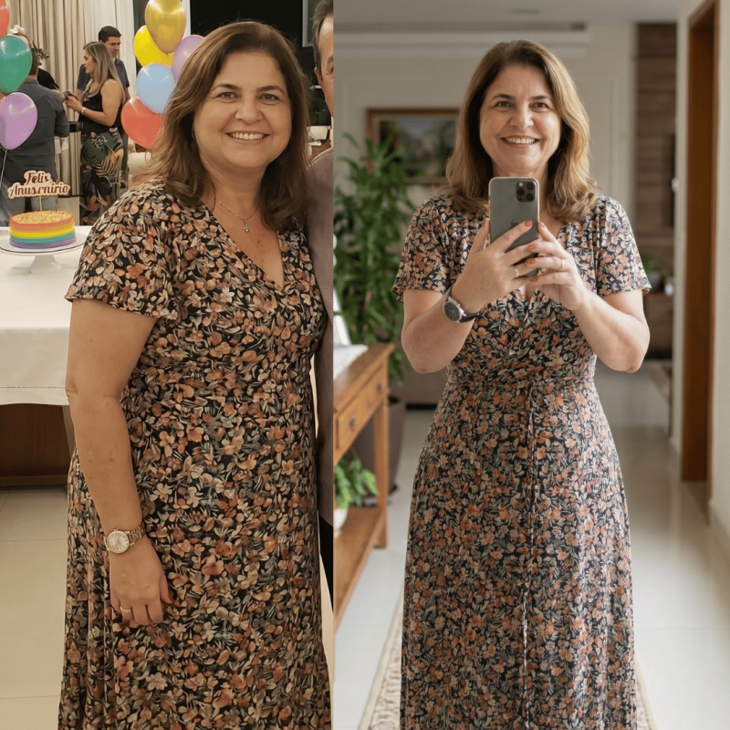 Before and after body transformation