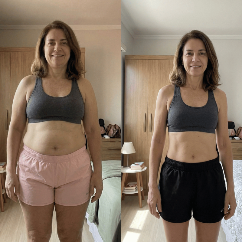 Before and after body transformation