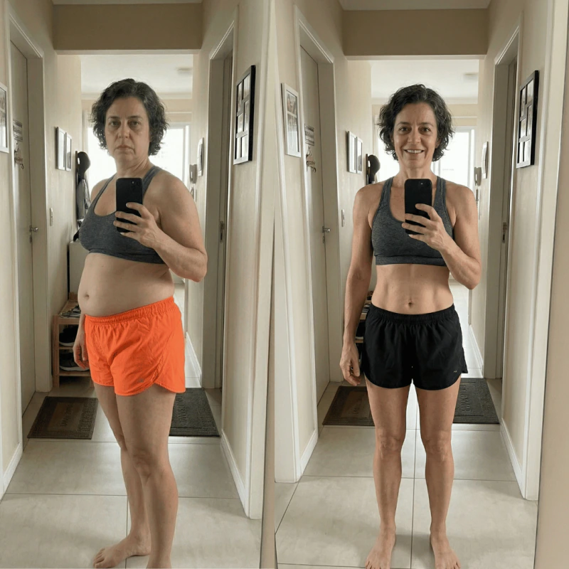 Before and after body transformation